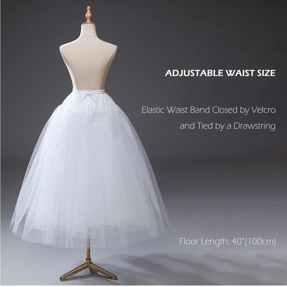 Hoopless Petticoat Underskirt White for Wedding Dress - Picture 4 of 8